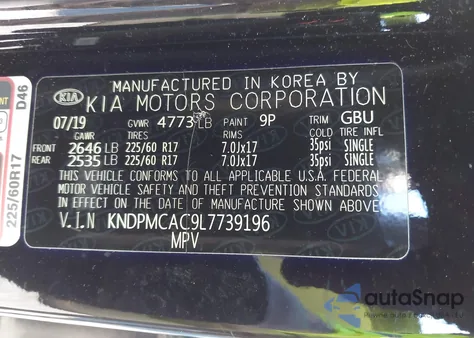 2020 Kia Sportage Lx из США, поврежденный, VIN KNDPMCAC9L7739196